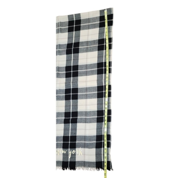 Kate Spade New York Woodland Plaid Wool Gold signature Scarf MSPR $128 - Picture 8 of 10